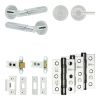 Complete Bloom Door Handle Pack - Heavy Duty Tubular Bathroom (Plain Thumb Turn) - Polished Chrome - 64mm / 3-inch Hinges - JE-B30B2-PC