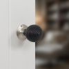 Old English Whitby Door Knob Pack (Lock Set - Horizontal Sashlock, 4" Fire Rated Hinges x3) - Satin Nickel