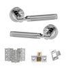 STATUS Dakota Door Handle Pack (Latch Set - 3" CE Latch, 3" Fire Rated Hinges x3) - Satin Chrome/Polished Chrome