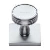 Heritage Brass Cabinet Knob Venetian Design with Square Backplate 32mm Satin Chrome finish
