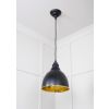 Hammered Brass Brindley Pendant in Elan Black