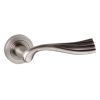 Old English Richmond Lever Door Handle on Round Rose - Matt Gun Metal (Pair)