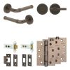 Complete Midtown Door Handle Pack - Heavy Duty Tubular Bathroom (Plain Thumb Turn) - Dark Bronze - 76mm / 4-inch Hinges - JE-G31A2-DB