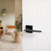 Oro & Oro Unica Lever Door Handle on Square Rose - Matt Black (Pair)