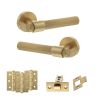 Senza Pari Andretta Door Handle Pack (Latch Set - 2.5" CE Latch, 3" Fire Rated Hinges x3) - Satin Brass