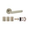 STATUS Carolina Door Handle Pack (Latch Set - 2.5" CE Latch, 3" Fire Rated Hinges x3) - Satin Nickel