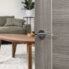 Eco Swell Door Handle Pack (Latch Set - 2.5" CE Latch, 4" Fire Rated Hinges x3) - Satin Chrome/Polished Chrome