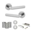 STATUS Carolina Door Handle Pack (3 Lever Lock Set - 3" CE Sashlock, 3" Fire Rated Hinges x3) - Polished Chrome