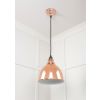 White Gloss Brindley Pendant in Copper