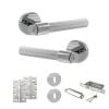 Senza Pari Fasana Door Handle Pack (3 Lever Lock Set - 3" CE Sashlock, 4" Slim Knuckle Hinges x2) - Polished Chrome