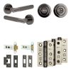 Complete Bari Door Handle Pack - Heavy Duty Tubular Bathroom (Standard Thumb Turn) - Black Nickel - 76mm / 3-inch Hinges - JE-D31B3-BN