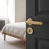 Complete Bloom Door Handle Pack - Sashlock - Satin Brass - 76mm / 3-inch Hinges - JE-B8B8-SB