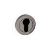 STATUS Euro Escutcheons on Round Rose - Black Nickel (Pair)