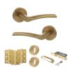 STATUS Indiana Door Handle Pack (3 Lever Lock Set - 3" CE Sashlock, 3" Fire Rated Hinges x3) - Satin Brass