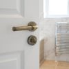 Complete Midtown Door Handle Pack - Bathroom Lock (Standard Thumb Turn) - Antique Brass - 65mm / 3-inch Hinges - JE-G5B3-AB