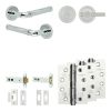 Complete Midtown Door Handle Pack - Heavy Duty Tubular Bathroom (Knurled Thumb Turn) - Polished Chrome - 102mm / 4-inch Hinges - JE-G32A1-PC