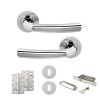 STATUS Nevada Door Handle Pack (3 Lever Lock Set - 2.5" CE Sashlock, 4" Slim Knuckle Hinges x2) - Polished Chrome