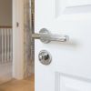 Complete Venice Door Handle Pack - Bathroom Lock (Standard Thumb Turn) - Polished Chrome - 76mm / 4-inch Hinges - JE-F6A3-PC