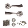 Old English Richmond Door Handle Pack (3 Lever Lock Set - 3" CE Sashlock, 4" Slim Knuckle Hinges x2) - Matt Gun Metal