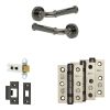 Complete Classic Door Handle Pack - Heavy Duty Latch - Black Nickel - 64mm / 3-inch Hinges - JE-A20B-BN