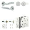 Complete Bloom Door Handle Pack - Heavy Duty Tubular Bathroom (Plain Thumb Turn) - Polished Chrome - 102mm / 4-inch Hinges - JE-B32A2-PC