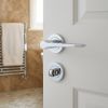 Complete Gio Door Handle Pack - Bathroom Lock (Standard Thumb Turn) - Polished Chrome - 76mm / 3-inch Hinges - JE-E6B3-PC