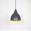 Hammered Brass Brindley Pendant in Slate