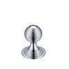 Zoo Hardware Queen Anne Ringed Knob 25mm rose dia. - Chrome