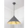 Hammered Brass Hockley Pendant in Bluff