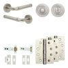 Complete Midtown Door Handle Pack - Heavy Duty Tubular Bathroom (Standard Thumb Turn) - Satin Nickel - 102mm / 4-inch Hinges - JE-G32A3-SN