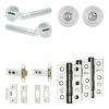 Complete Venice Door Handle Pack - Heavy Duty Tubular Bathroom (Standard Thumb Turn) - Polished Chrome - 76mm / 3-inch Hinges - JE-F31B3-PC