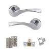 Eco Aqua Door Handle Pack (Latch Set - 2.5" CE Latch, 4" Slim Knuckle Hinges x2) - Satin Chrome
