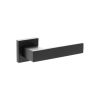 Senza Pari Panetti Lever Door Handle on Flush Square Rose - Matt Black (Pair)