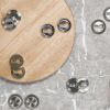 Mediterranean Euro Escutcheons on Round Rose - Polished Brass (Pair)