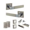STATUS Montana Door Handle Pack (Euro Lock Set - 2.5" CE Sashlock, 4" Slim Knuckle Hinges x2) - Satin Nickel/Polished Chrome