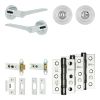 Complete Gio Door Handle Pack - Heavy Duty Tubular Bathroom (Standard Thumb Turn) - Polished Chrome - 76mm / 3-inch Hinges - JE-E31B3-PC