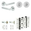Complete Venice Door Handle Pack - Heavy Duty Tubular Bathroom (Standard Thumb Turn) - Polished Chrome - 102mm / 3-inch Hinges - JE-F32B3-PC