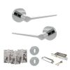 Senza Pari Laviano Door Handle Pack (3 Lever Lock Set - 2.5" CE Sashlock, 4" Fire Rated Hinges x3) - Polished Chrome
