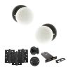 Old English Skipton Door Knob Pack (Lock Set - Horizontal Bathlock, 4" Fire Rated Hinges x3) - Matt Black