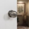 Old English Harrogate Door Knob Pack (Latch Set - 4" HD Latch, 4" Slim Knuckle Hinges x2) - Matt Gun Metal