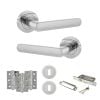 STATUS Carolina Door Handle Pack (3 Lever Lock Set - 2.5" CE Sashlock, 3" Fire Rated Hinges x3) - Polished Chrome