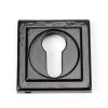 Black Round Euro Escutcheon (Square)