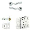 Complete Classic Door Handle Pack - Heavy Duty Latch - Polished Chrome - 102mm / 4-inch Hinges - JE-A22A-PC