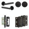 Complete Bari Door Handle Pack - Bathroom Lock (Standard Thumb Turn) - Matt Black - 65mm / 3-inch Hinges - JE-D5B3-MB