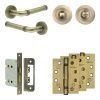 Complete Midtown Door Handle Pack - Bathroom - Antique Brass - By Frelan Hardware - JE-G6A3-AB