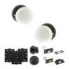 Old English Skipton Door Knob Pack (Bathroom Set - 3" Deadbolt, 4" Fire Rated Hinges x3) - Matt Black