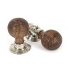 Rosewood and Polished Nickel Beehive Mortice/Rim Knob Set