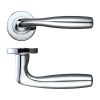 Zoo Hardware Corvus lever on round rose - Polished Chrome