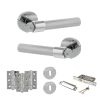 Senza Pari Andretta Door Handle Pack (3 Lever Lock Set - 2.5" CE Sashlock, 3" Fire Rated Hinges x3) - Polished Chrome
