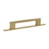 Millhouse Brass Empire Slim Cabinet Pull Handle on Backplate 128mm - Satin Brass